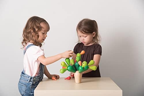 Plantoys איזון עץ איזון קקטוס צעצוע ערימה | מיוצר ברציפות מגומי וצבעים וצבעים לא רעילים